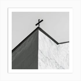 Cross On Top Of A Building Art Print