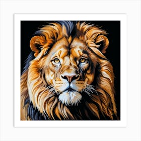 A lion on the façade Art Print