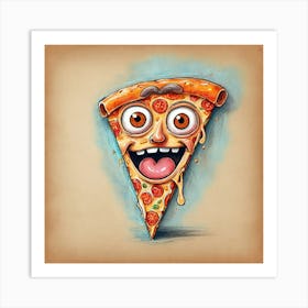 Cartoon Pizza Art Print