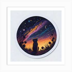 Cat Colored Sky (43) Art Print