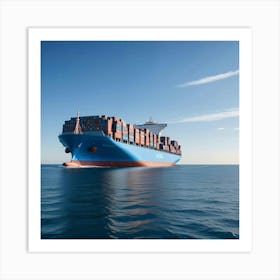 Container Ship In The Ocean Art Print