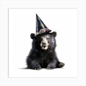 Black Bear In A Witch Hat Art Print