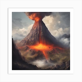 Erupting Volcano Art Print