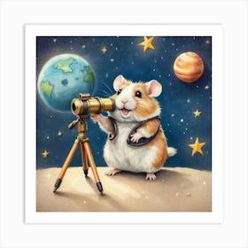 Hamster In Space Art Print