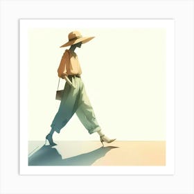 Woman In Hat 3 Art Print