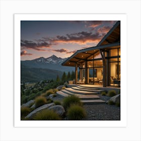 Sunset At The Mountain Home Art Print