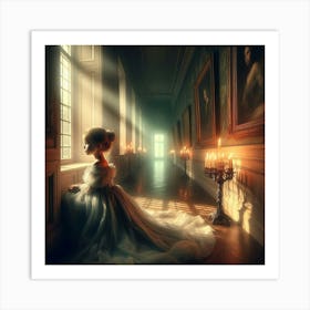 Child Looking Out The Window Art Print