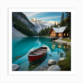 An Image Of A Serene Mountain Lake 3 Art Print