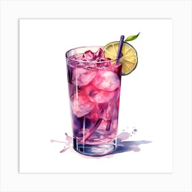 Watercolor Cocktail Illustration Art Print