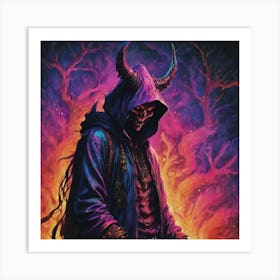 Demon With Horns Art Print