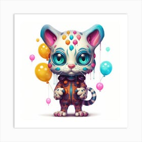 Clown Cat Art Print