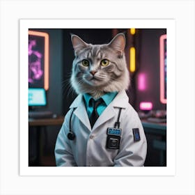 Doctor Cat Art Print