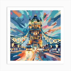 Tower Bridge Oil Painting Art Print