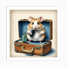 Hamster In Suitcase 1 Art Print