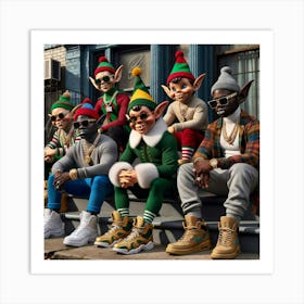 Christmas Elves Art Print