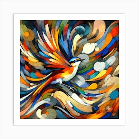 Oil Texture Abstract Bird 1 Copy Art Print