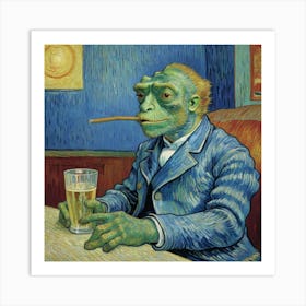 Lizard at the Pub Art Print