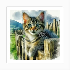 Watercolor Of A Cat 1 Art Print