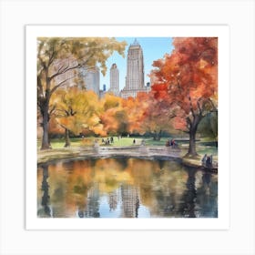 Central Park Lake Art Print