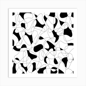 Abstract Black And White Pattern 7 Art Print