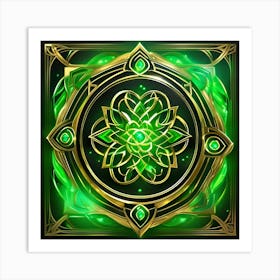 Green Flower Of Life Art Print