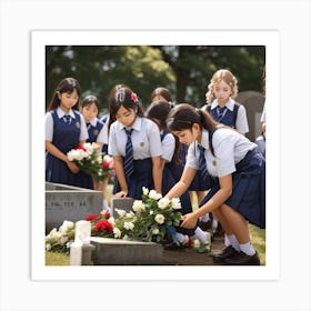 The female students mourn their professor 1 Art Print