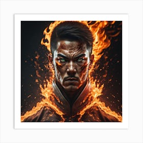 Man With Fire On His Face Art Print