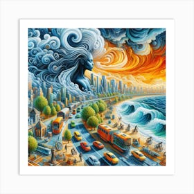 Psychedelic City Art Print