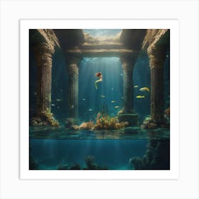 Cool Underwater mermaid, mystical Art Print