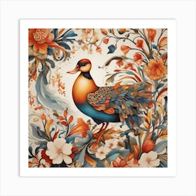 Bird In A Flower Art Print