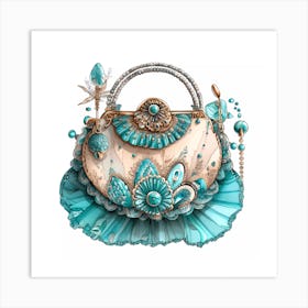 Aquatic Elegance Purse Art Print