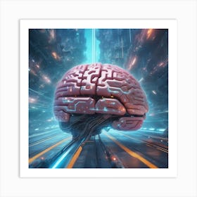 Futuristic Brain 30 Art Print