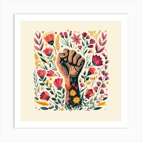 Floral Feminism: A Powerful Statement Art Print