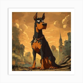 Vintage 80s Nightmarish Dog 5 Art Print