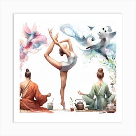 Acrobatic dancing Art Print