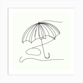 One line, An umbrella, Picasso style Art Print