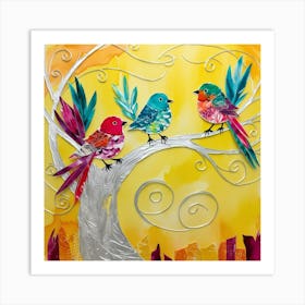 Birds In A Tree 1 Art Print