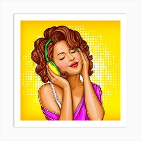 Pop Art Music Girl Art Print