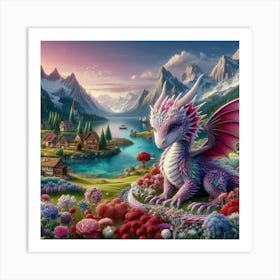 Dragon In The Garden Art Print