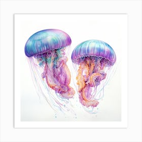 Watercolor Jellyfish Art Print