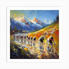 Tour Defrance Cycle Race In The Apls. Art Print