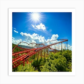 Firefly Thrilling Roller Coaster Ride On A Sunny Adventure Day 76087 Art Print