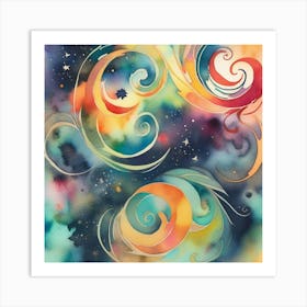 Galaxy Swirls Art Print