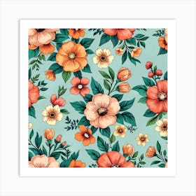 Floral Pattern 11 Art Print