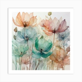 Watercolor Flowers Art Print