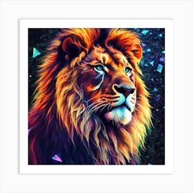 Modern Lion Painting Art Print