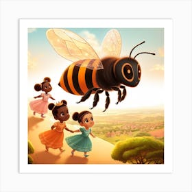 Bee And Kids2 Art Print