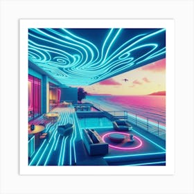 Neon House Art Print