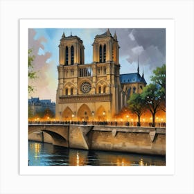 Notre Dame Paris France Art Print Art Print