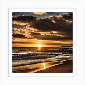 Sunset At The Beach 420 Art Print